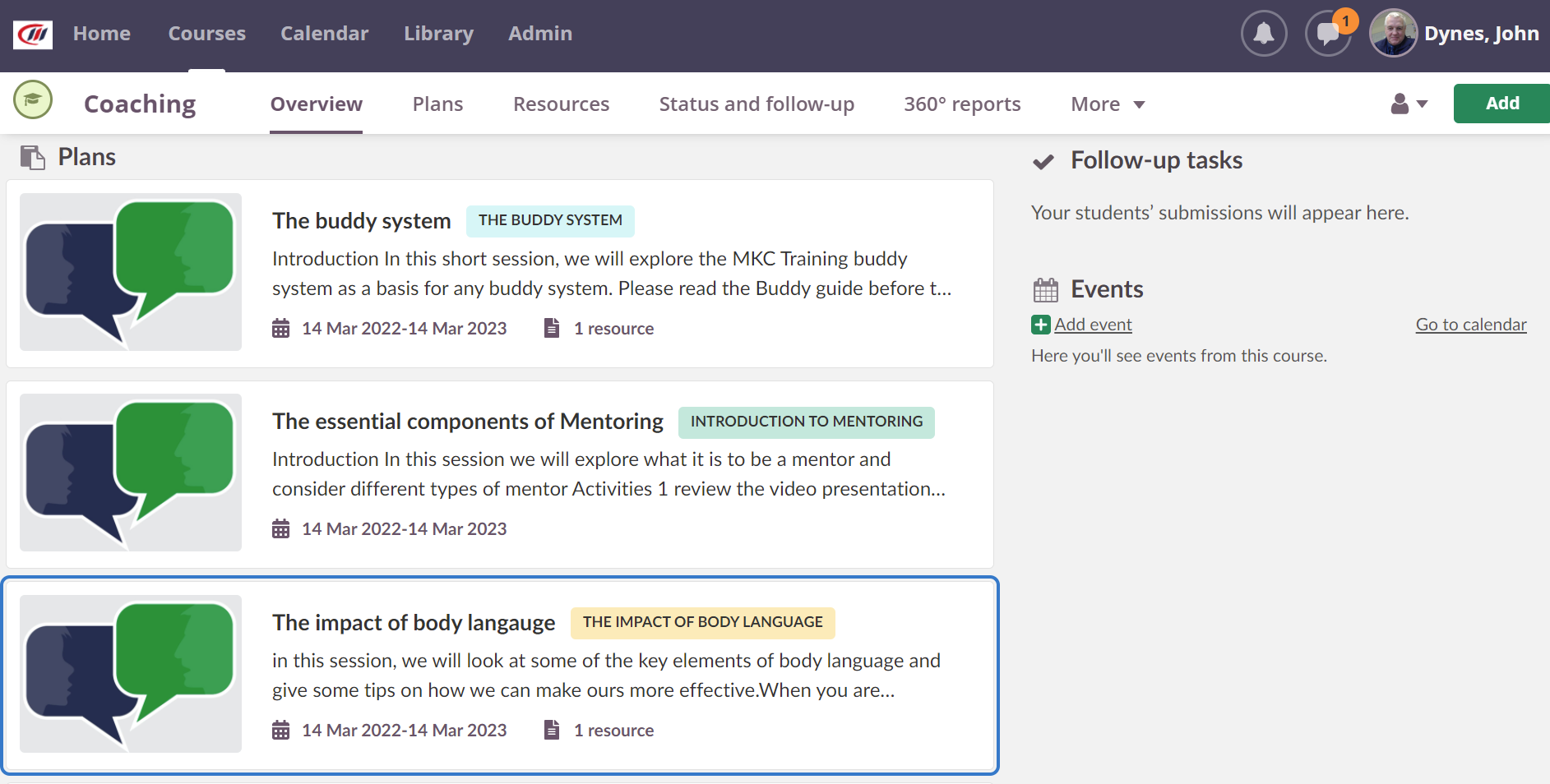 screenshot van itslearning platform.